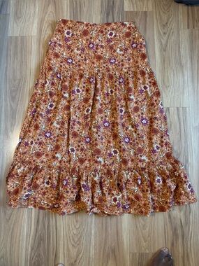 Boho Floral Smocked Tube Dress - Rust & Purple